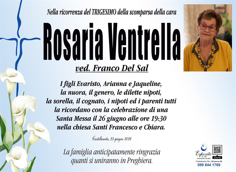 Trigesimo di Rosaria Ventrella