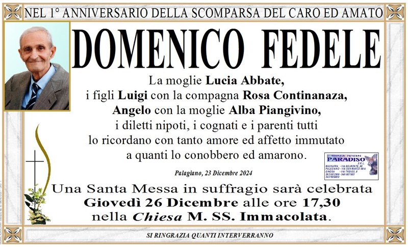 Anniversario di DOMENICO FEDELE