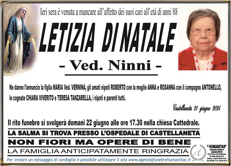 Trigesimo di Letizia Di Natale