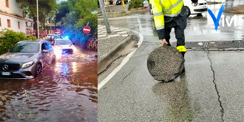 Maltempo a Massafra: allagamenti, tombini saltati e disagi sulla SS7