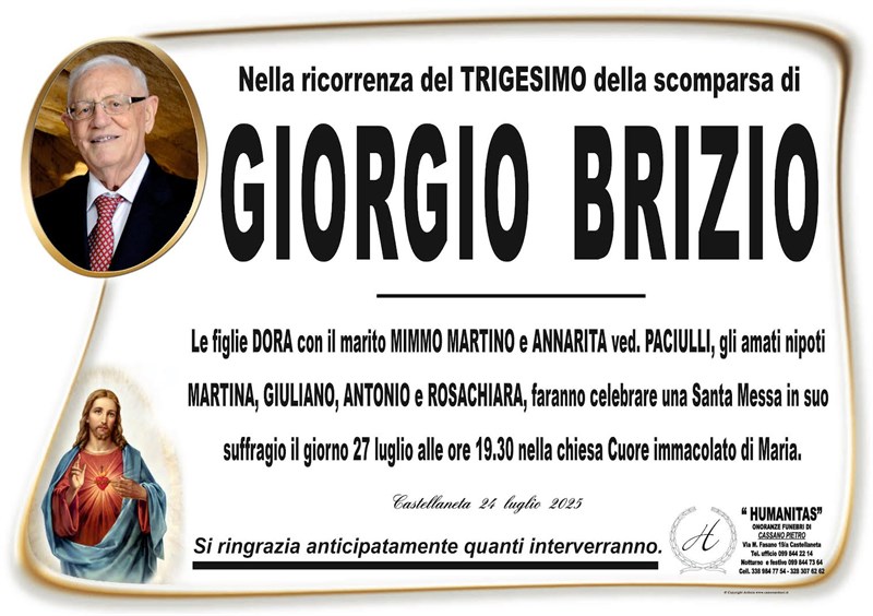 Trigesimo di Giorgio Brizio