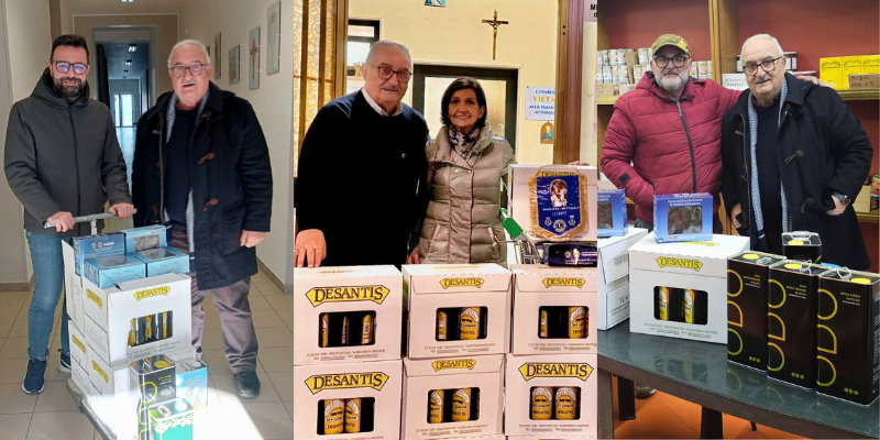 Lions e Leo donano 328 litri di olio alle Caritas