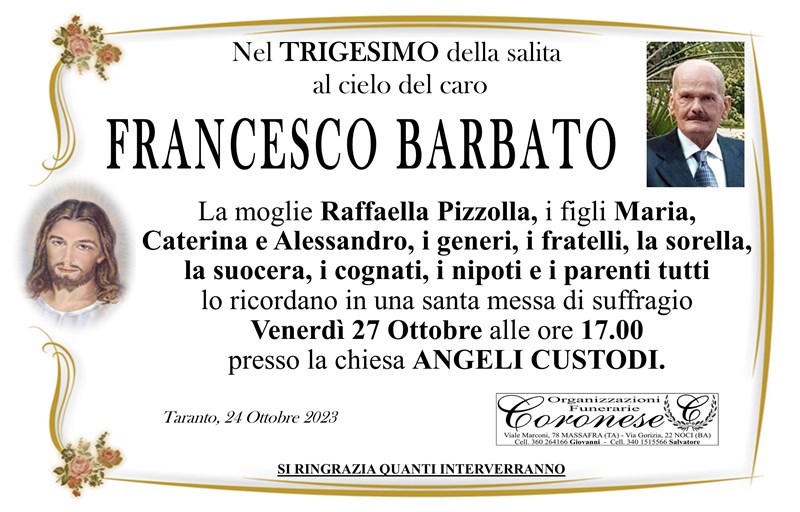 Trigesimo di Francesco Barbato