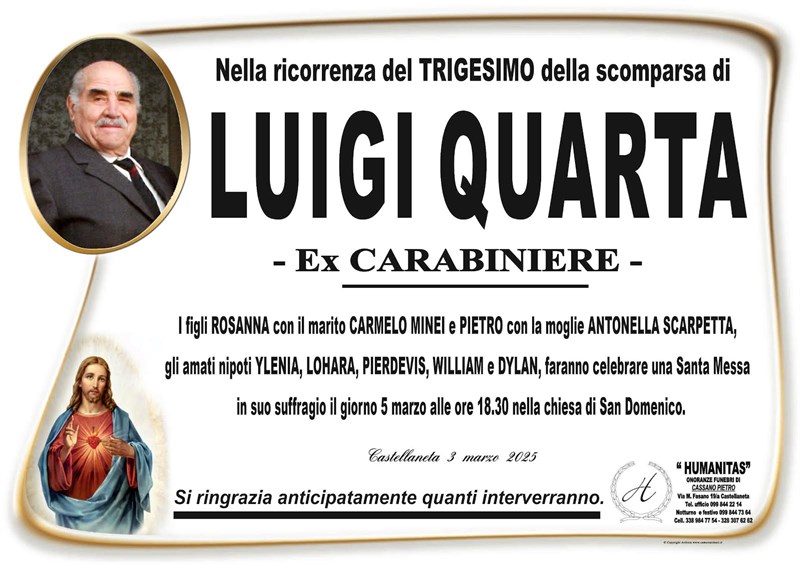 Trigesimo di Luigi Quarta