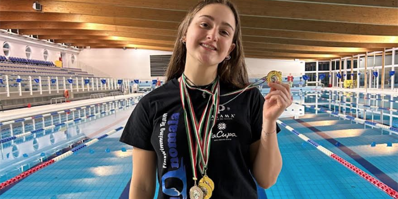 Antonicelli domina il nuoto pinnato: tre ori e un argento ai campionati italiani