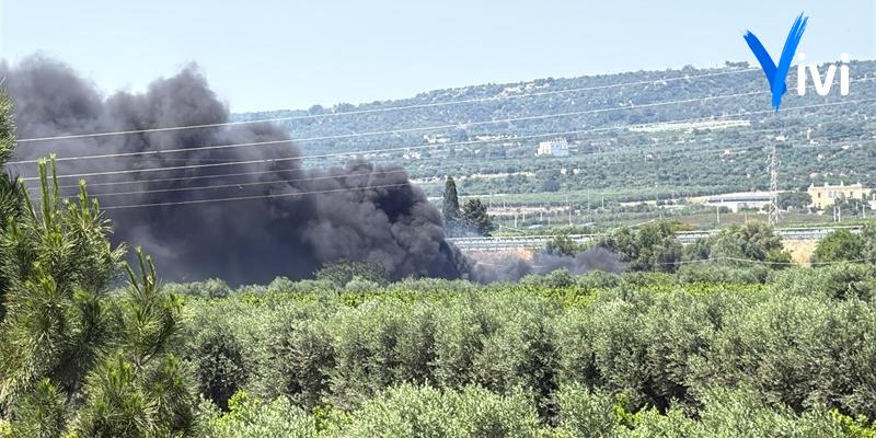 Colonna di fumo nero in agro di Palagiano: ecco cosa è successo