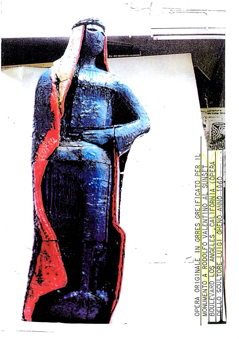Documento dello scultore Gheno e le sue trattative per realizzare una istallazione a Los Angeles