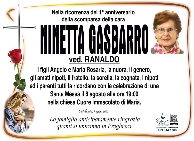 Anniversario di Ninetta Gasbarro