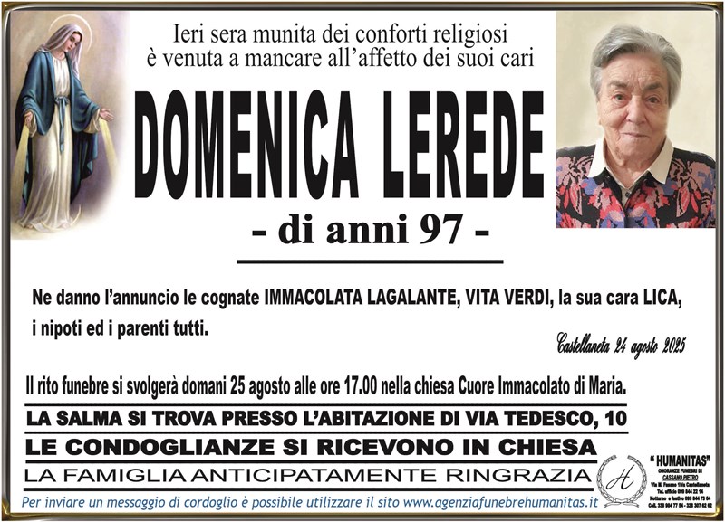 Trigesimo di Domenica Lerede