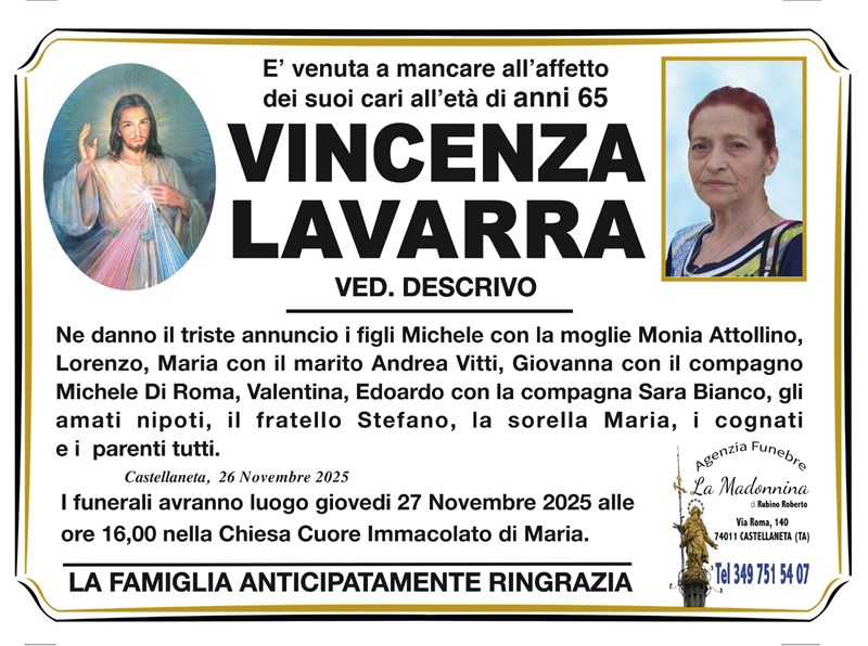 Trigesimo di Vincenza Lavarra