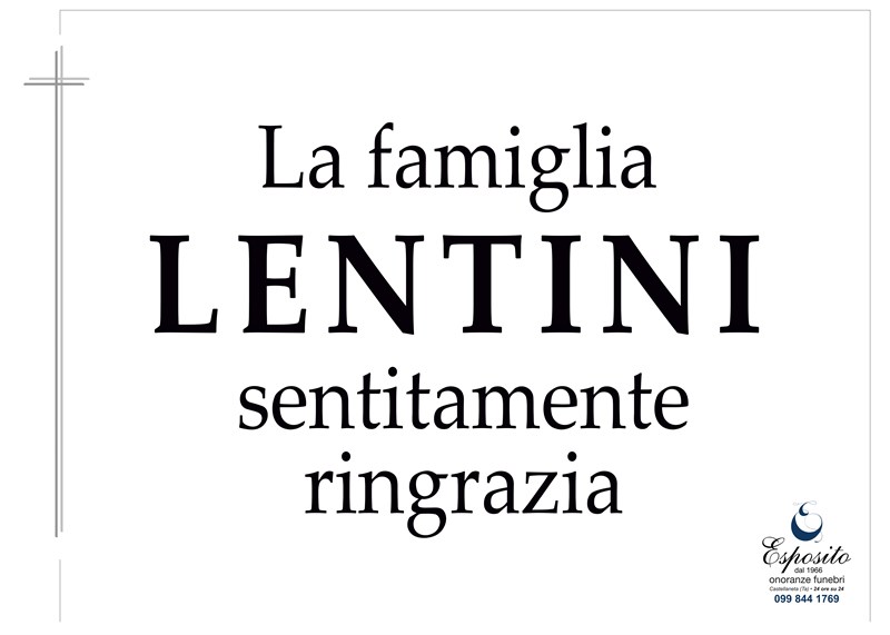 Ringraziamento di Alfonso Lentini