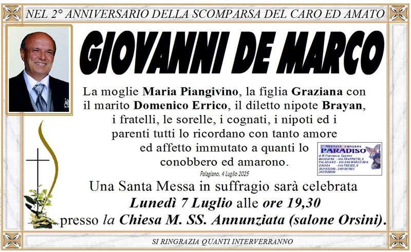 Anniversario di Giovanni De Marco