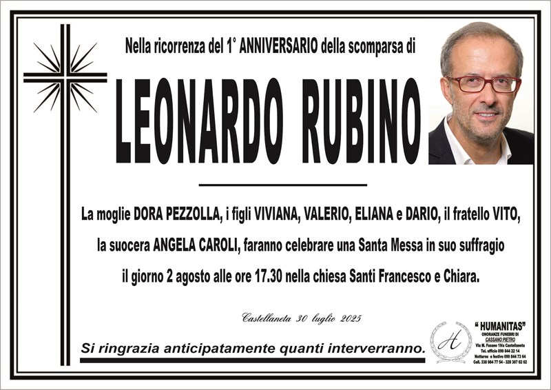 Anniversario di Leonardo  Rubino
