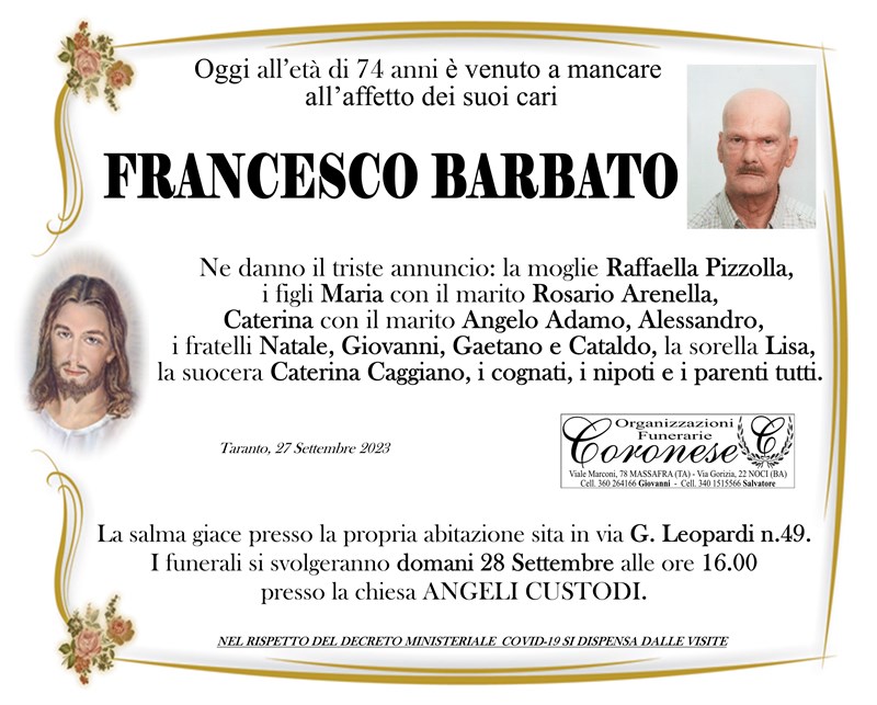 Trigesimo di Francesco Barbato