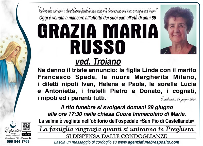 Trigesimo di Grazia Maria Russo