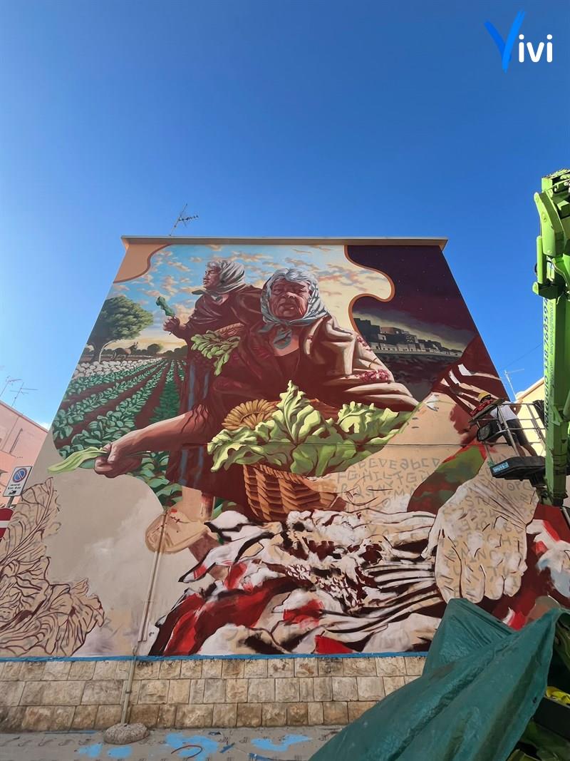 Quartiere Poggio, s’inaugura il primo murales di Dove finisce il rosa