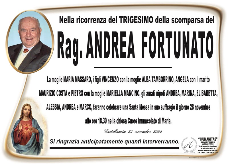 Trigesimo di Andrea Fortunato