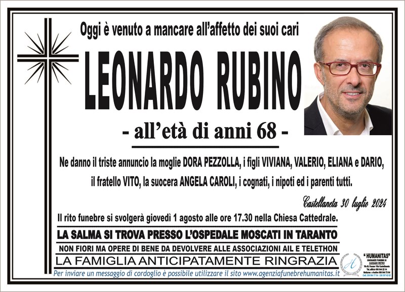 Trigesimo di Leonardo  Rubino