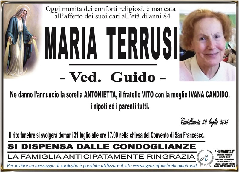 Trigesimo di Maria Terrusi