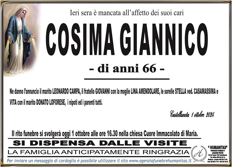 Trigesimo di Cosima Giannico