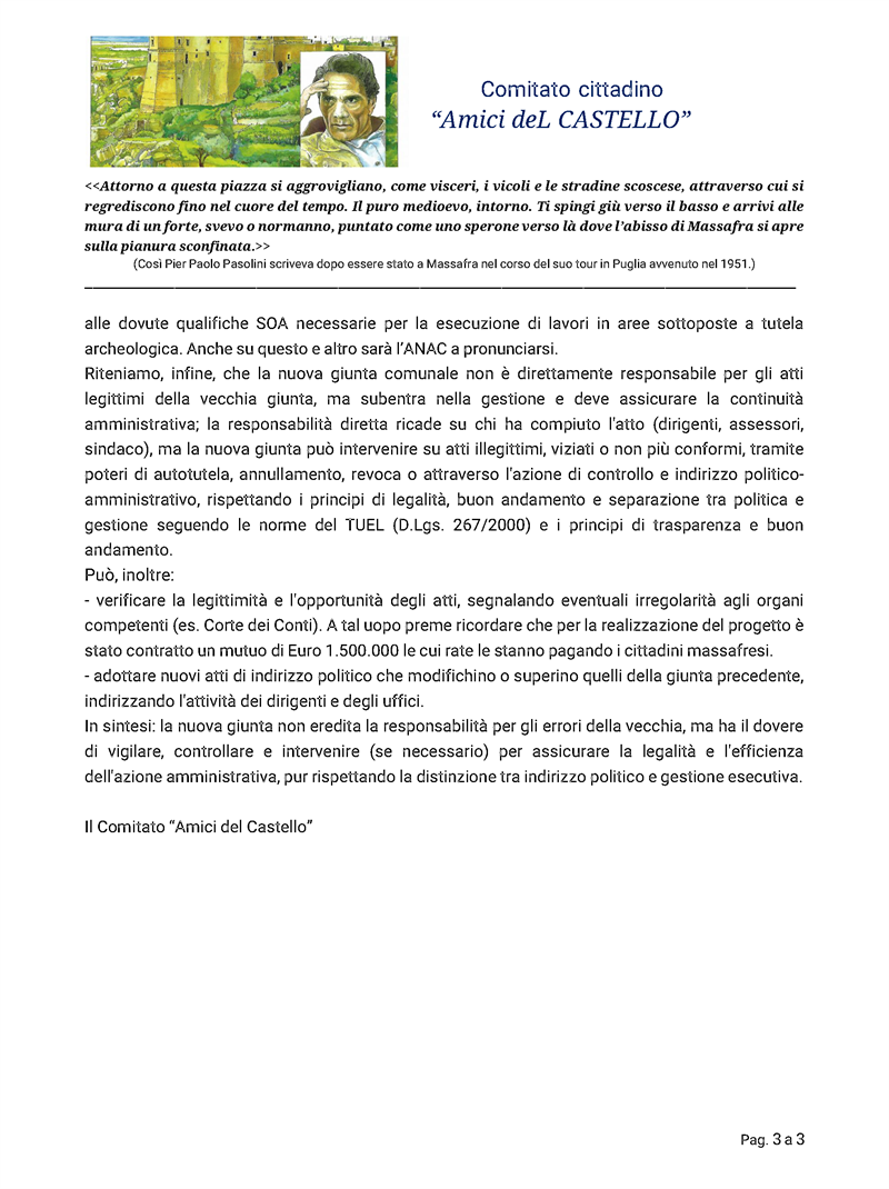 Il comunicato inviato alla stampa