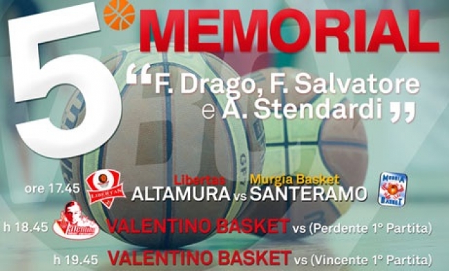 DOMANI IL MEMORIAL SALVATORE, DRAGO, STENDARDI